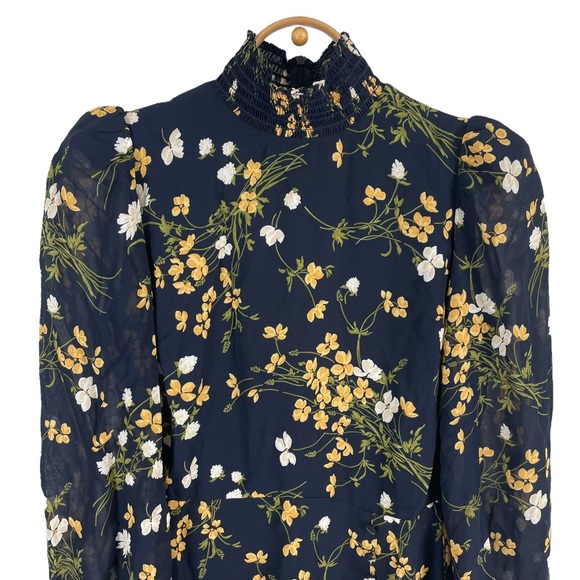 Reformation Stevi shirred floral-print georgette midi dress Gemini - Picture 5 of 16
